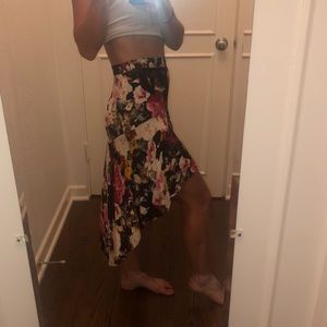 floral high low skirt